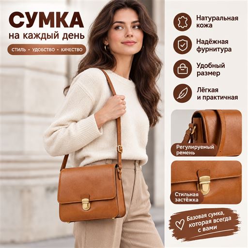 Сумка с надписями-преимуществами